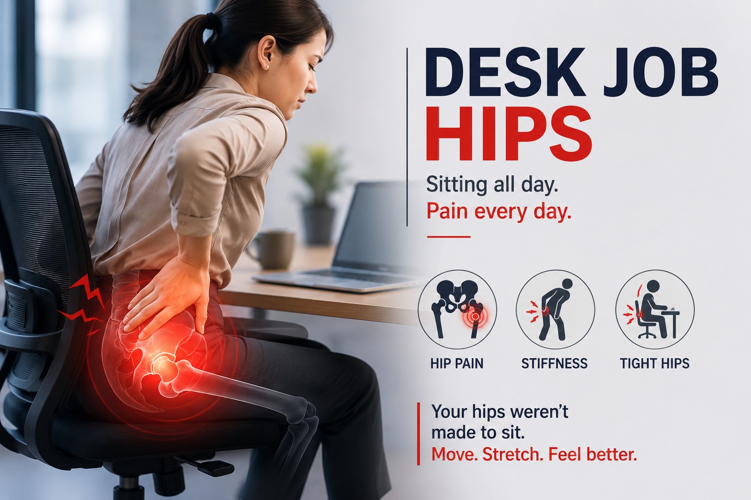 Desk Job Hips: How Sitting All Day Is Wrecking Your Hip Mobility